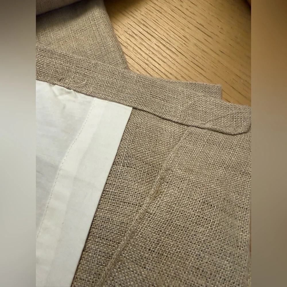ARHAUS 100% Linen Pole top Tan Natural Drapes  50”x110”